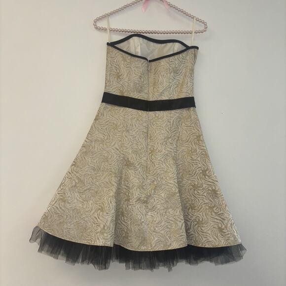 Gunne Sax Dress Sz S 3 Strapless Bow Classy VTG Y2K Whimsigoth 1990s Grunge Rock - Picture 6 of 10